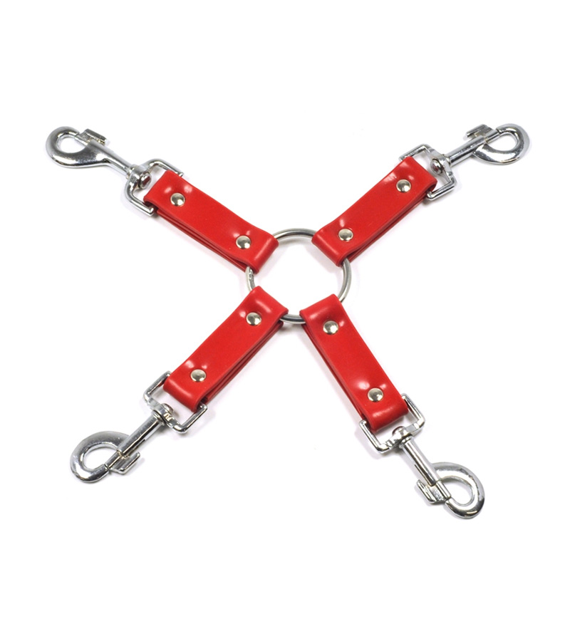 4 ways Leather Hog Tie - RED