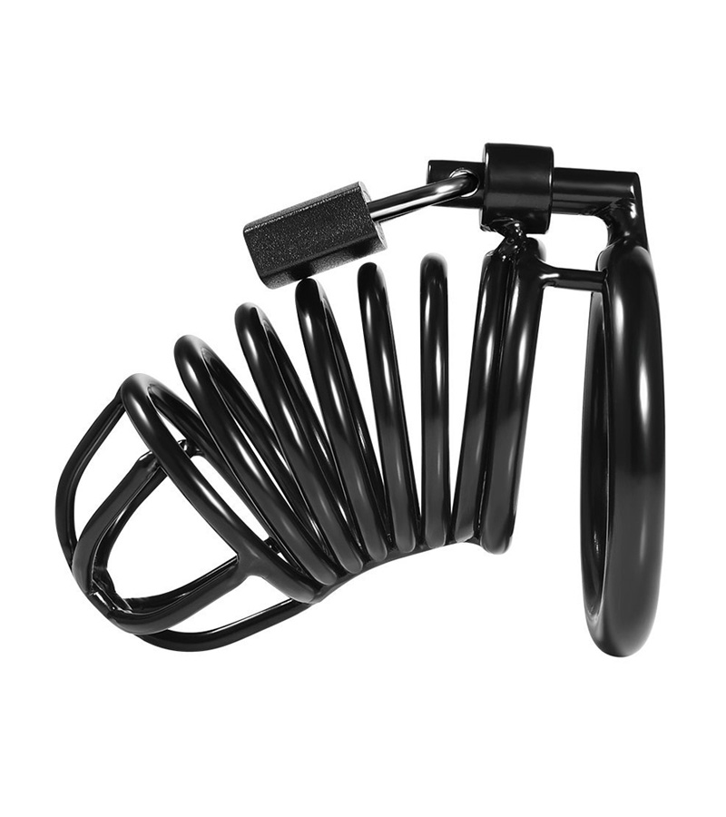 Black Spiral Chastity Cage