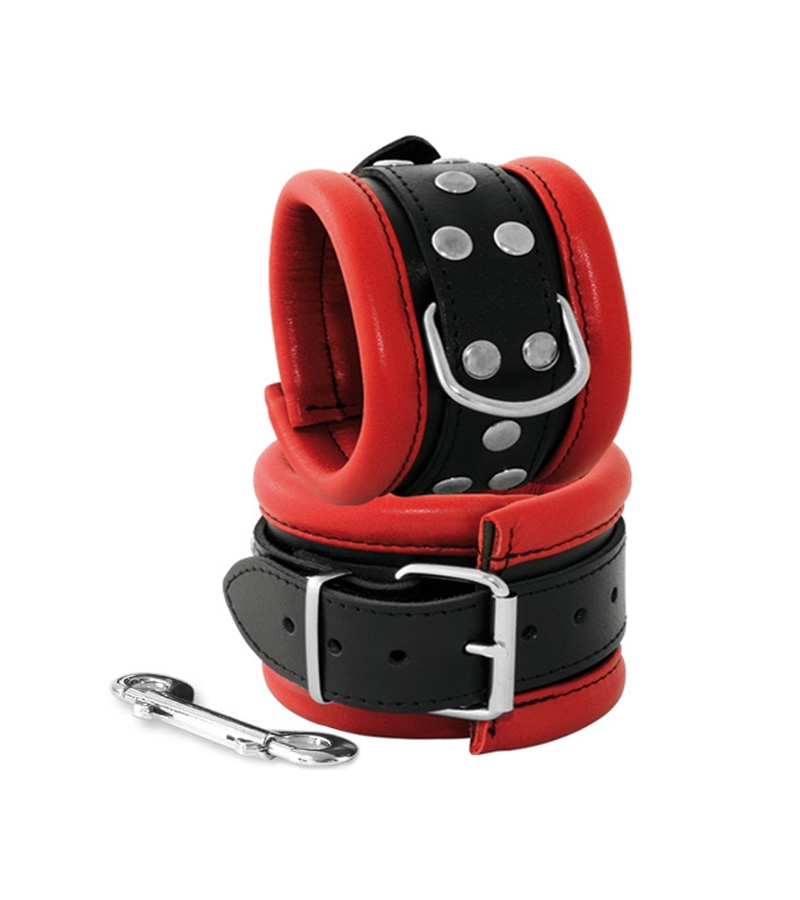 Padded Ankle Cuffs - BLACK/RED