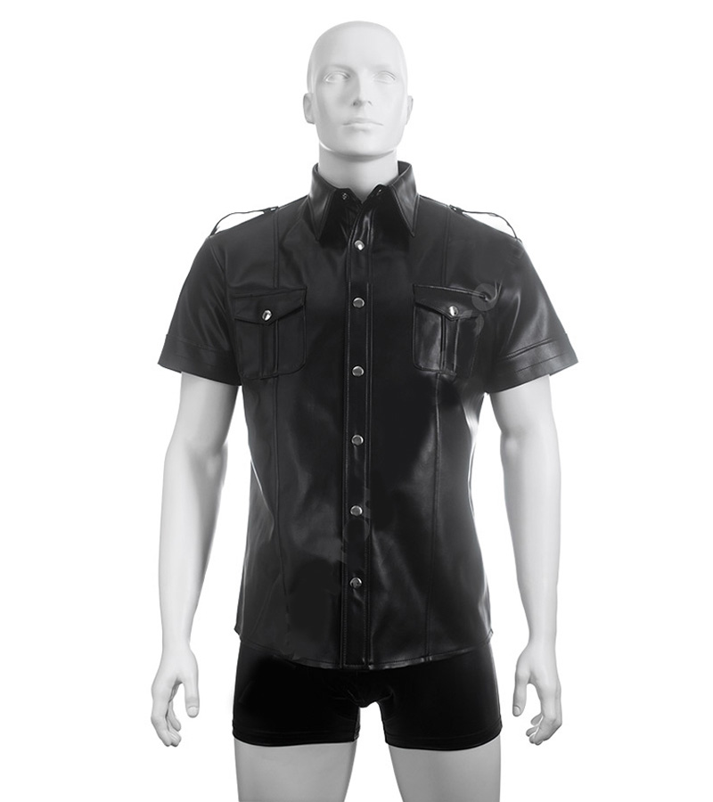 Police Style Leather Shirt