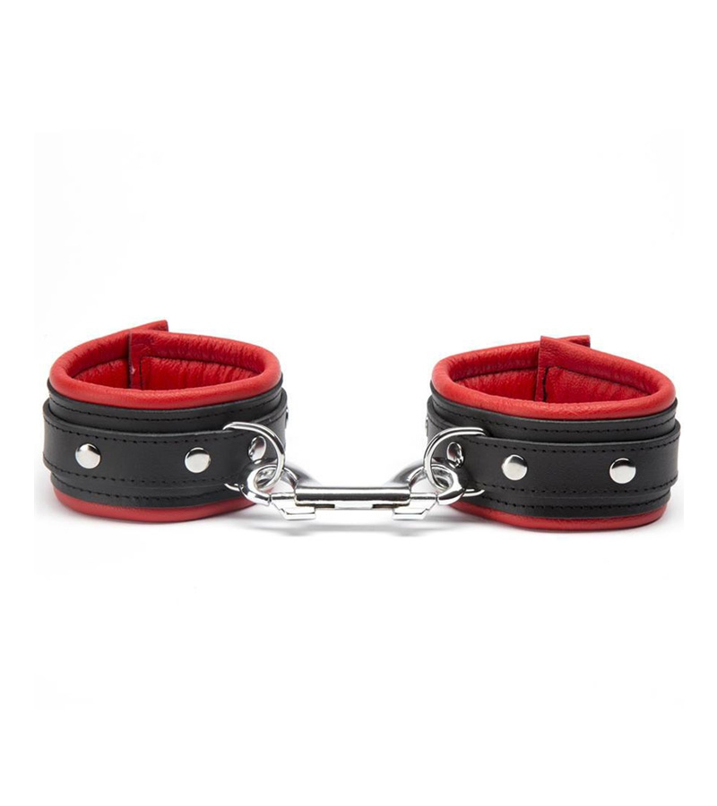 Premium Padded Ankle Cuffs - BLACK/RED