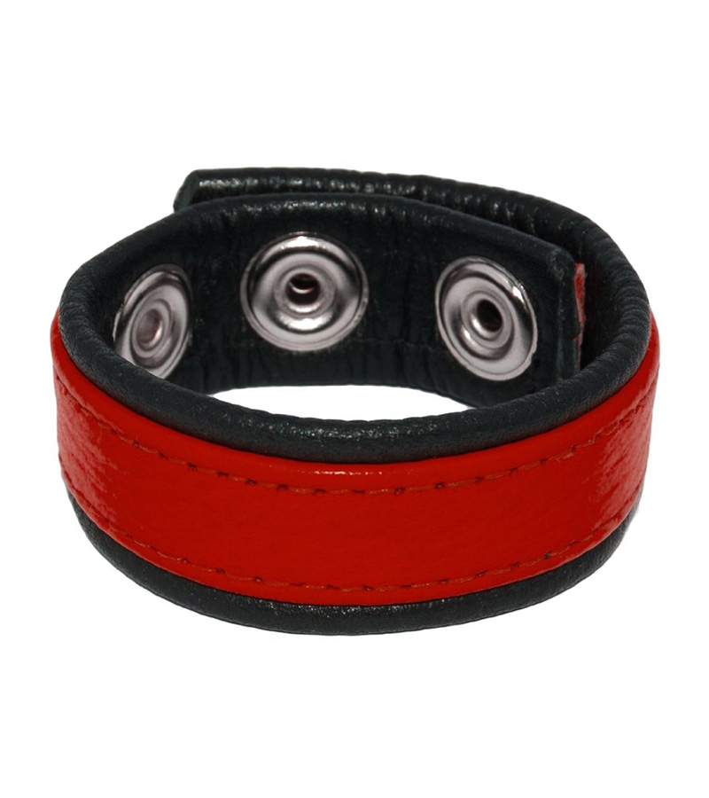 Rainbow Cock Ring Strap Black & Red