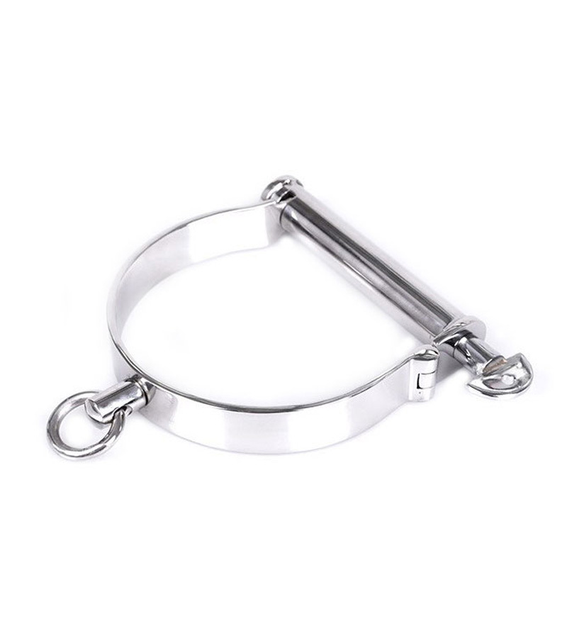 Round Bar Slave Collar W/ Clover Nipple Clamp